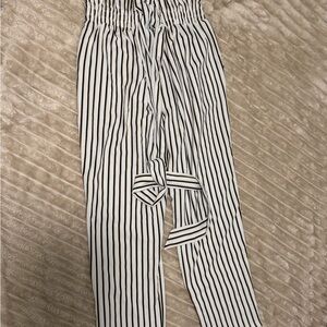 Grace Karin Black and White Striped Trousers